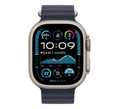 Apple Watch Ultra 2 GPS + Cellular • 49mm Natural Titanium Case • Ocean Navy Band