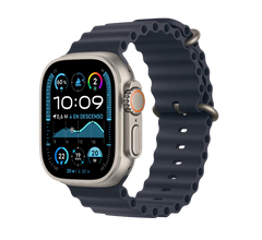 Apple Watch Ultra 2 GPS + Cellular • 49mm Natural Titanium Case • Ocean Navy Band