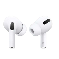White wireless earbuds on a white background