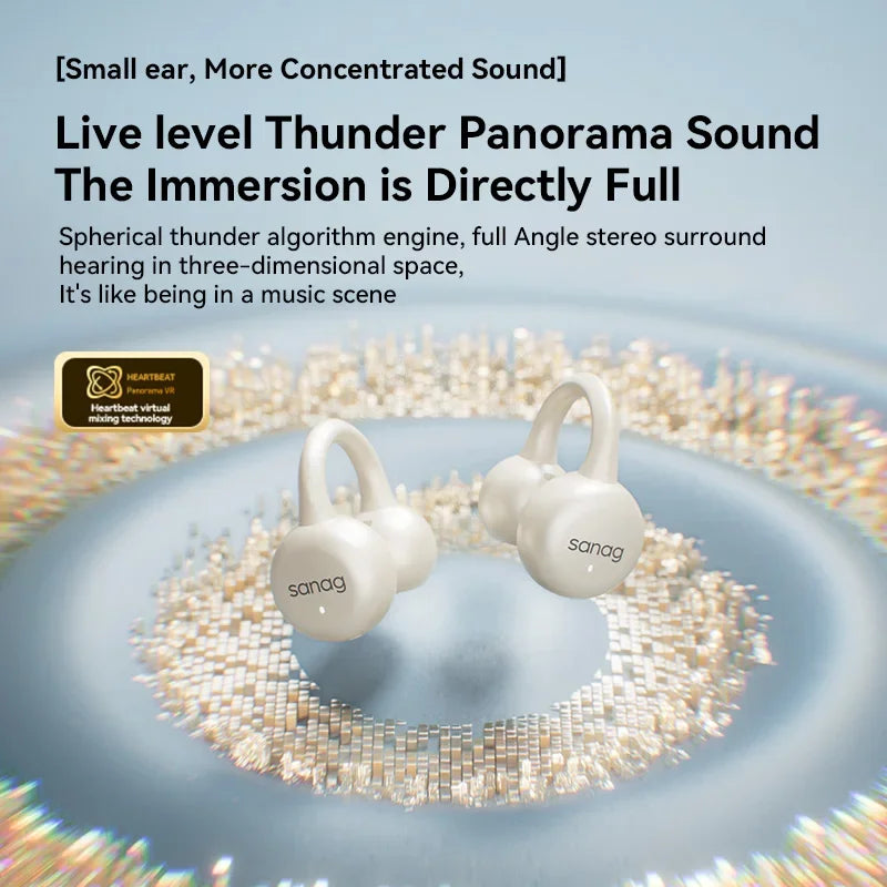 Sanag Z37 AI Ear Clip Open-Ear Bluetooth Headphones
